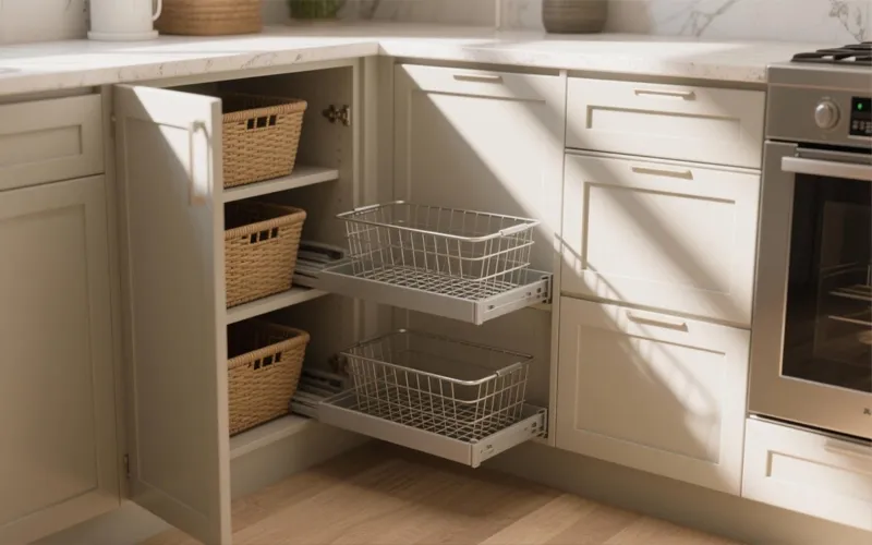Budget-Friendly Corner Cabinet Storage
