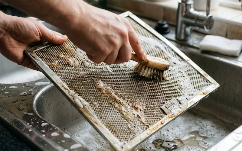 Cleaning the Filter with Warm Water and Dish Soap