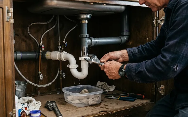 Fixing a Leaking Kitchen Sink