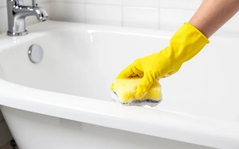 Gentle Cleaning with a Soft Sponge