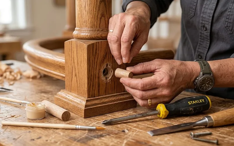 Repairing Damaged Railing Screw Holes