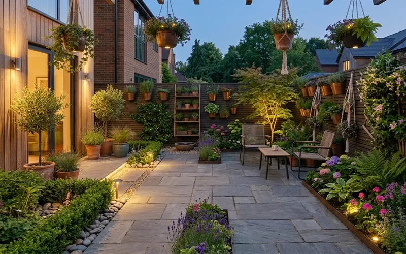 Small Garden Seating & Lighting