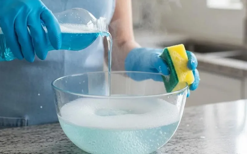 Warm Water and Dish Soap