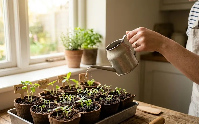 Watering Seeds and Providing Sunlight