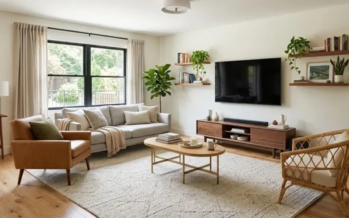 how to arrange furniture around a rug