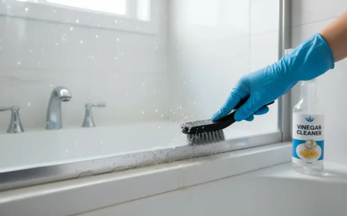 how to clean shower door tracks