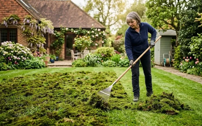 how to remove moss from lawn