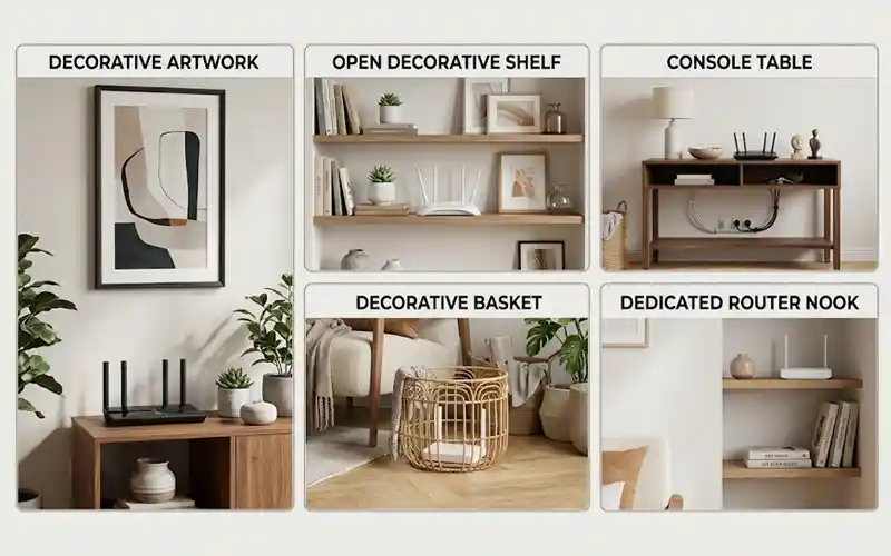 ways to hide router in living room