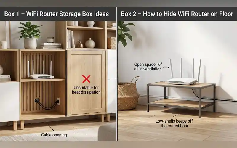 ways to hide router in living room